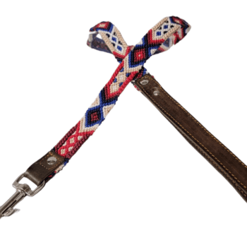 Leash and Collar Set XS 12″ Red and Blue