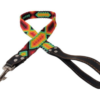 Hand Braided Leash Green and Red