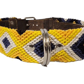 Leash and Collar Set L 24″ Yellow and White