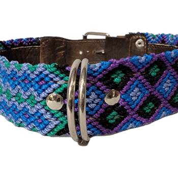 Leash and Collar Set L 24″ Purple and Blue